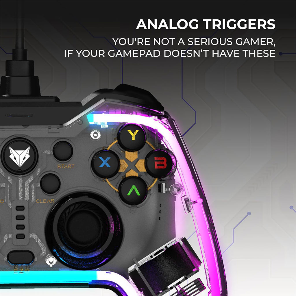 يد تحكم سلكية للألعاب بإضاءة نيون RGB موديل PG-003 - الصورة 7