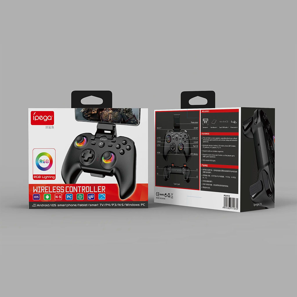يد تحكم لاسلكية IPEGA PG-9115 بمقابض مضيئة RGB - الصورة 5