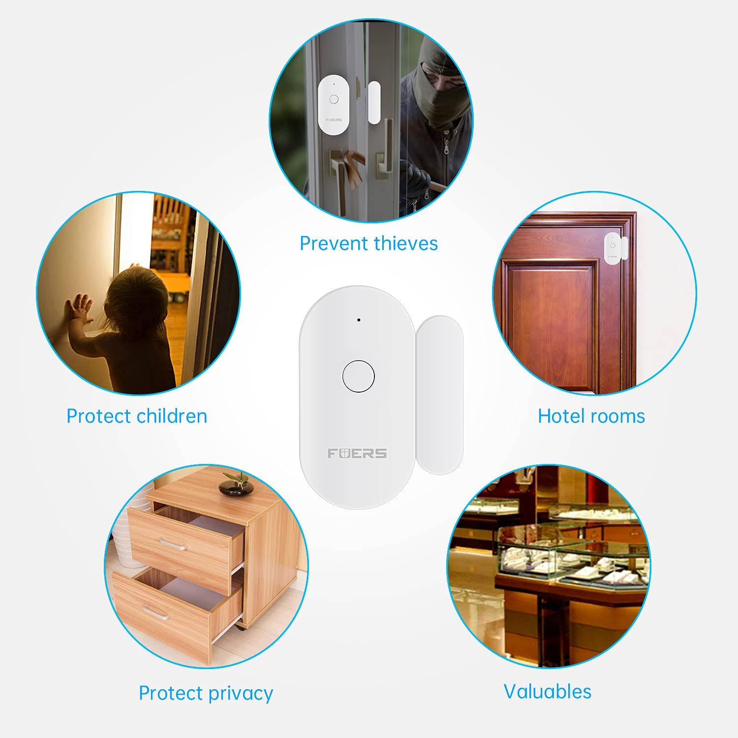 مستشعر ذكي للأبواب والنوافذ WiFi مع إنذار مغناطيسي - الصورة 4