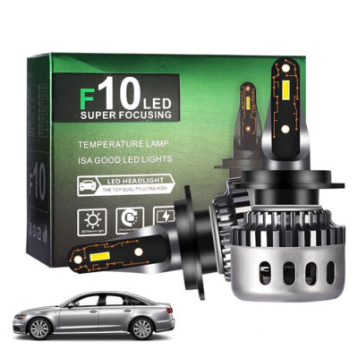 طقم مصابيح أمامية LED نوع H7 F10 Super بإنارة 6500K