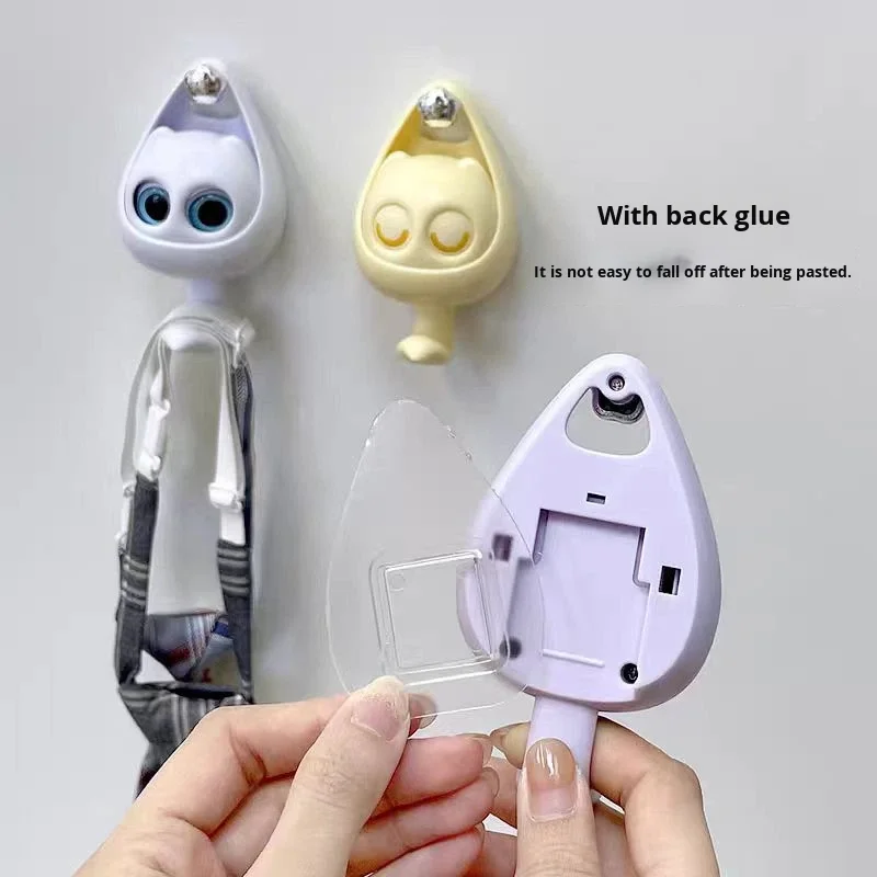 خطافات حائط لاصقة من ABS بتصميم لطيف ومبتكر (قطعتين) - الصورة 6