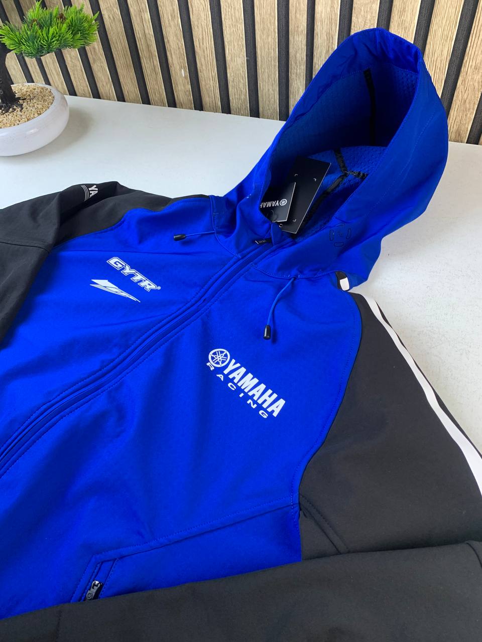 سترة ياماها ريسينغ Softshell زرقاء بقبعة للجنسين - الصورة 4