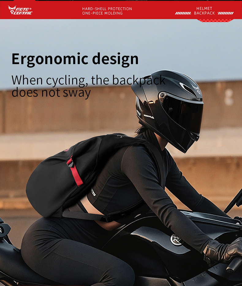 حقيبة ظهر MOTOCENTRIC مخصصة لحمل خوذة الدراجة النارية - الصورة 9