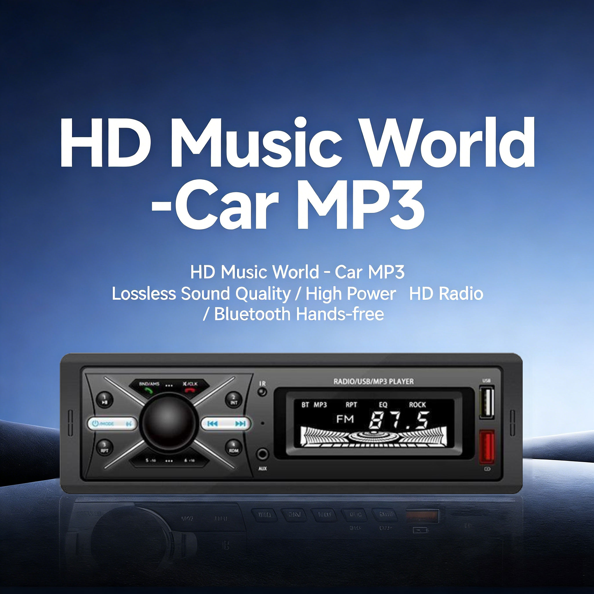 راديو ومشغل وسائط سيارة 1 DIN مع بلوتوث MP3 - الصورة 8