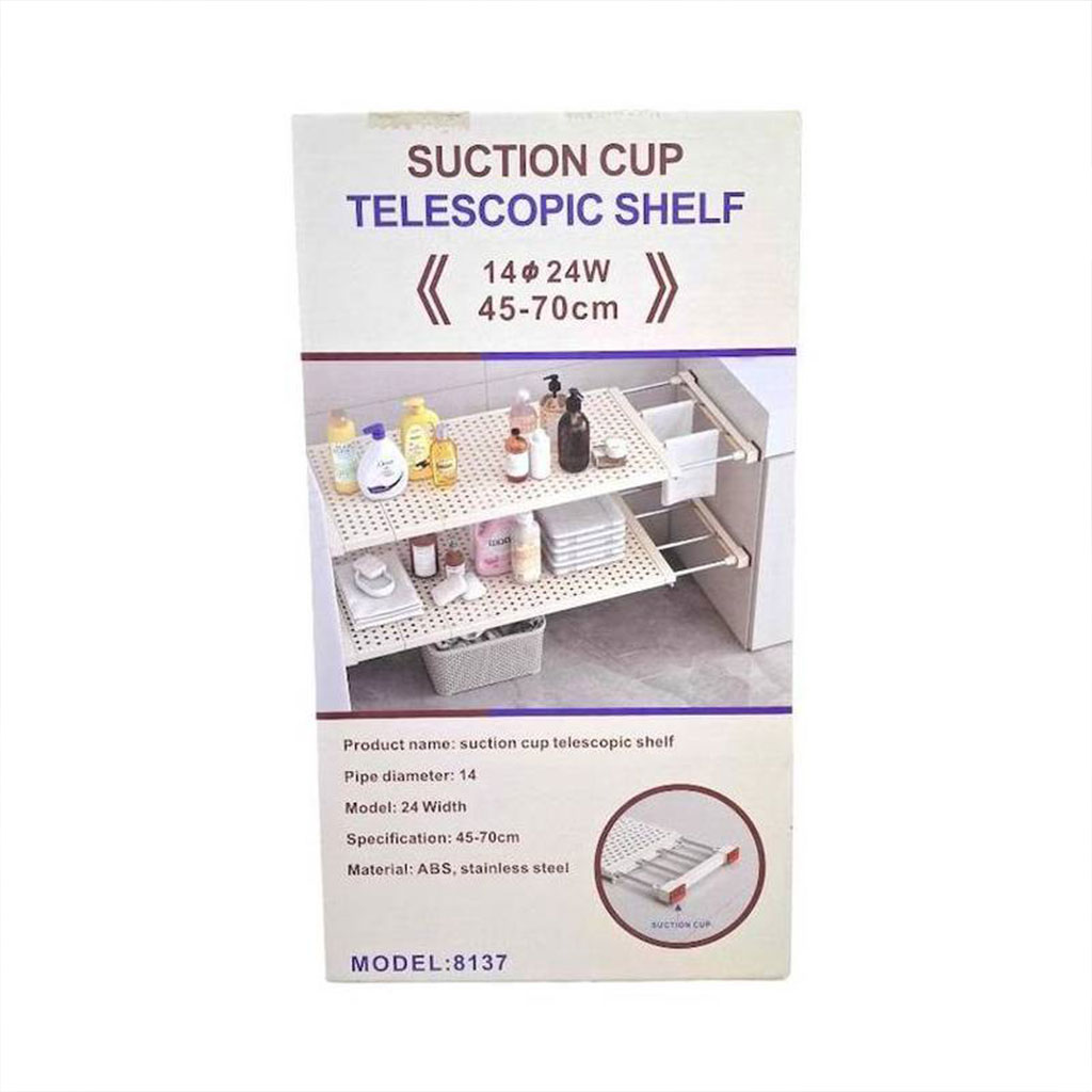 Étagère de placard mural extensible tuyau télescopique 1Pcs - رف خزانة حائط قابل للتمديد مزود بأنبوب تلسكوبي - الصورة 2