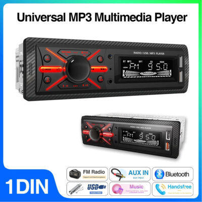 راديو ومشغل وسائط سيارة 1 DIN مع بلوتوث MP3