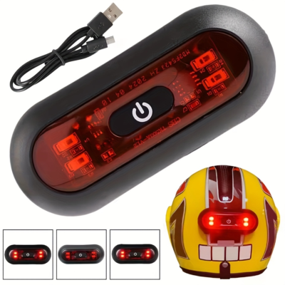 مصباح LED خلفي ذكي للخوذة للدراجات النارية