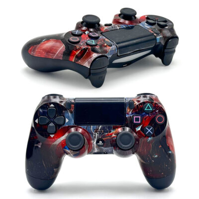 يد تحكم لاسلكية PS4 DualShock إصدار Captain America (High Copy) ببطارية قابلة للشحن