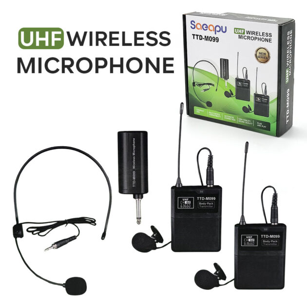 ميكروفون لاسلكي UHF قابل...