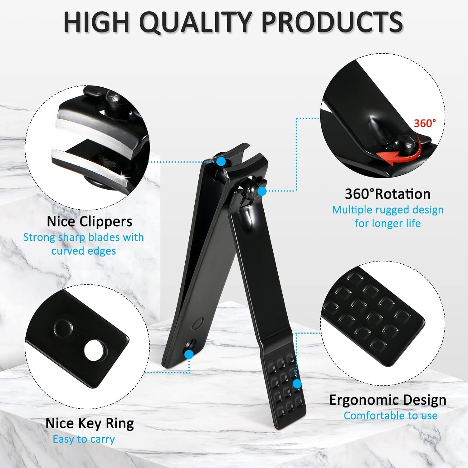 Kit de manucure 26 PCS coupe-ongles professionnel en acier inoxydable - طقم العناية بالأظافر والجسم