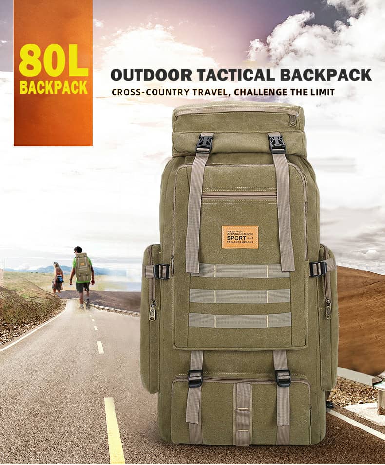 Sac à dos randonnée tactique militaire 80l imperméable - الصورة 2
