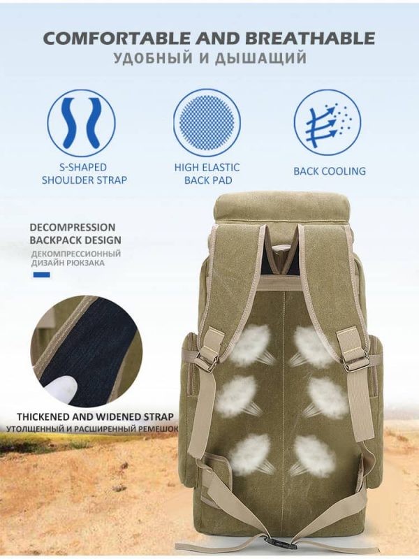 Sac à dos randonnée tactique militaire 80l imperméable - الصورة 3
