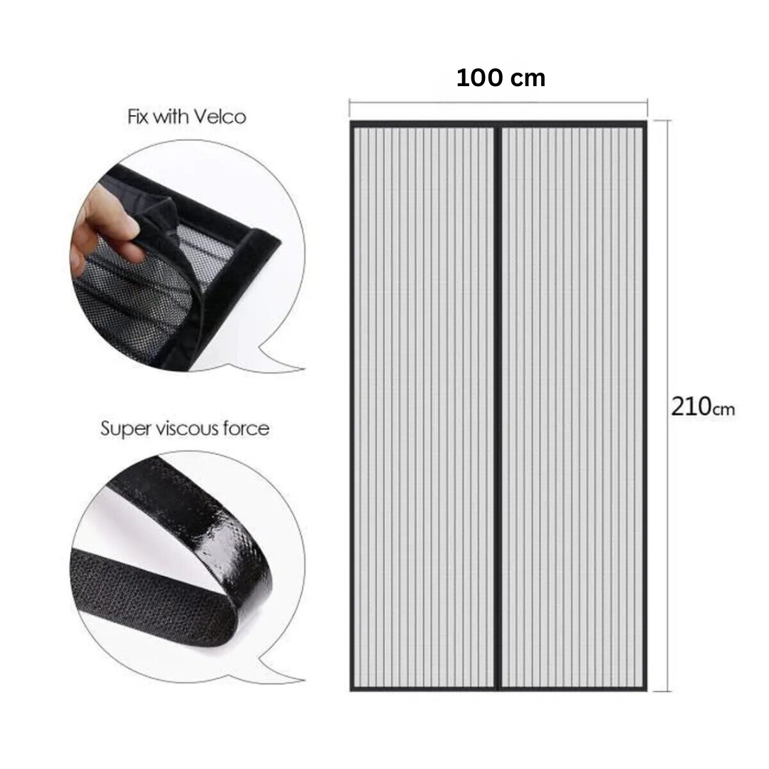 Moustiquaire rideau pour porte avec fermeture magnétique 100x210cm - الصورة 3