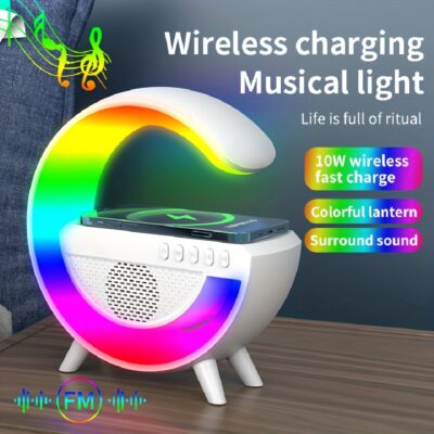 مصباح طاولة RGB ذكي مع شحن لاسلكي ومكبر صوت Bluetooth 5.2 HM-3201 | YN-2209