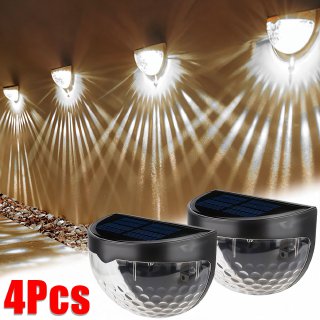 طقم 4 مصابيح شمسية خارجية للسياج مقاومة للماء IP65