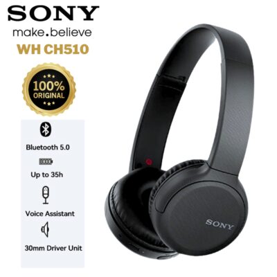 سماعات رأس Sony WH-CH510 لاسلكية Bluetooth أصلية مع مساعد صوتي وبطارية تدوم حتى 35 ساعة