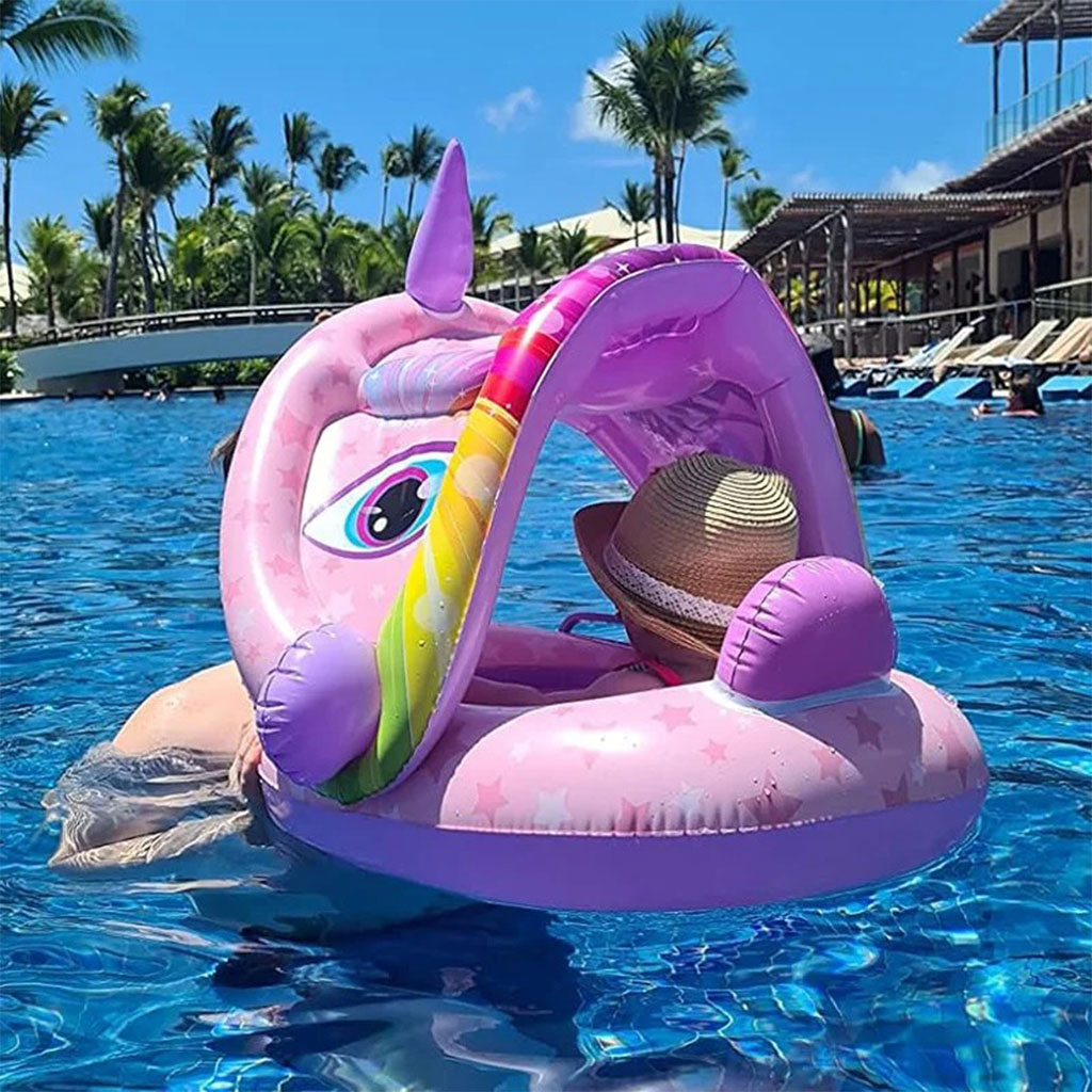 Bouée de natation gonflable pour bébé avec toit – عوامة أطفال مع مظلة - الصورة 5