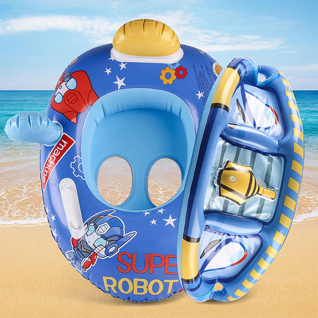 Bouée de natation gonflable pour bébé avec toit – عوامة أطفال مع مظلة - الصورة 13