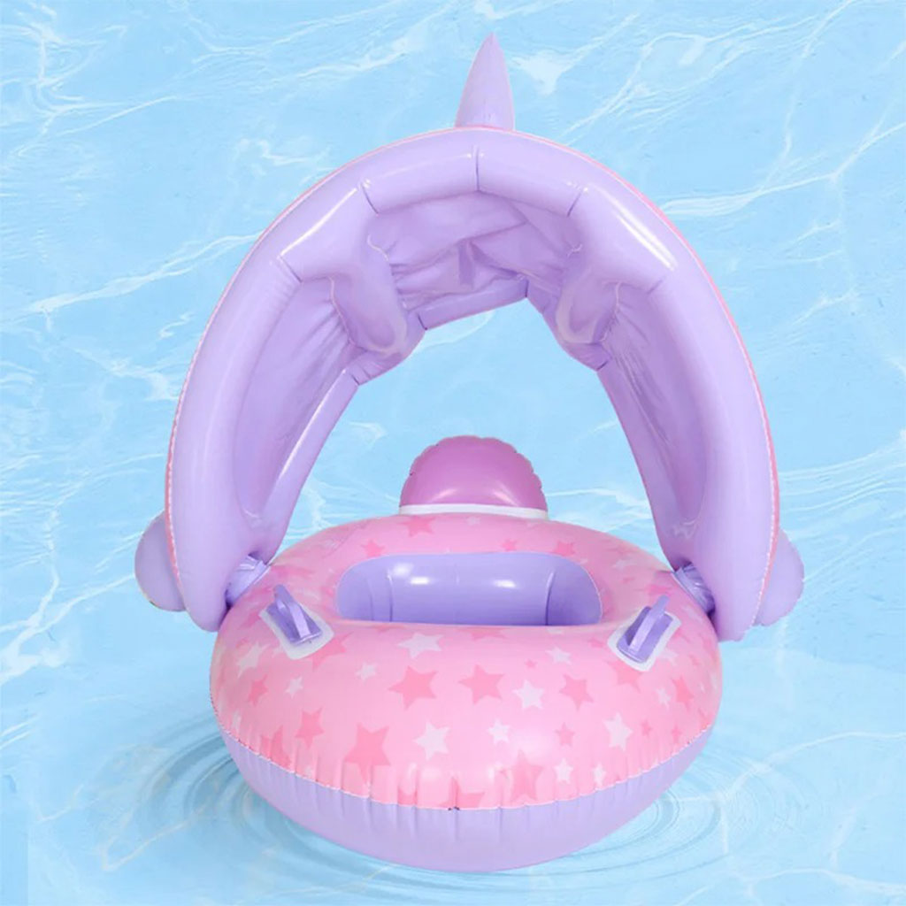 Bouée de natation gonflable pour bébé avec toit – عوامة أطفال مع مظلة - الصورة 20