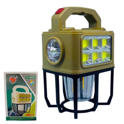 Lampe de camping à énergie solaire à 3 modes – مصباح يدوي للتخييم ب 3 أوضاع يعمل بالطاقة الشمسية
