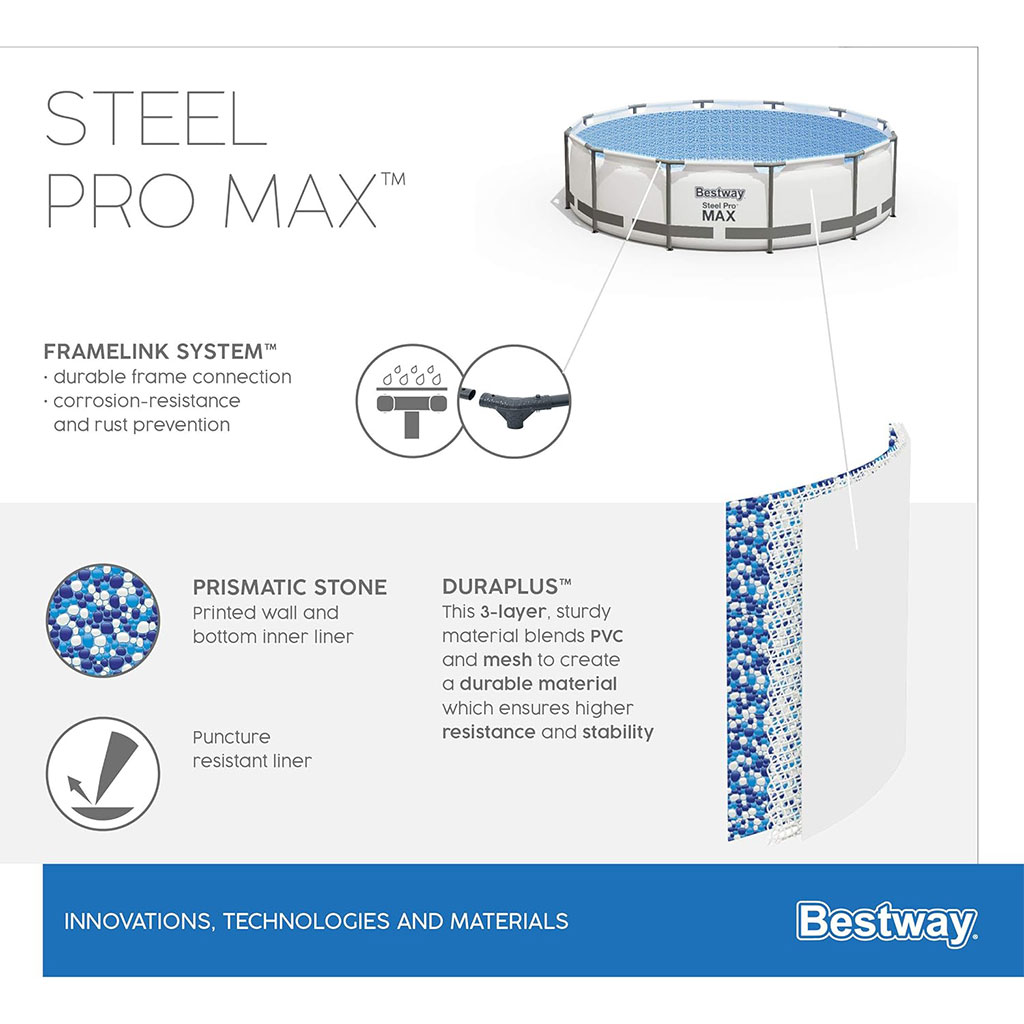 Steel Pro Max™ Piscine Ronde Avec Filtre et Pompe 305x76cm Bestway - الصورة 14