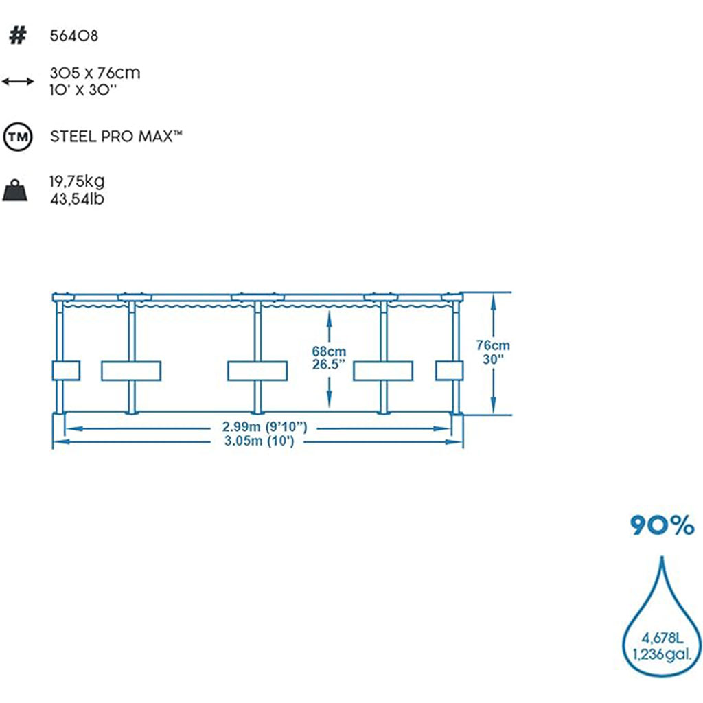 Steel Pro Max™ Piscine Ronde Avec Filtre et Pompe 305x76cm Bestway - الصورة 17