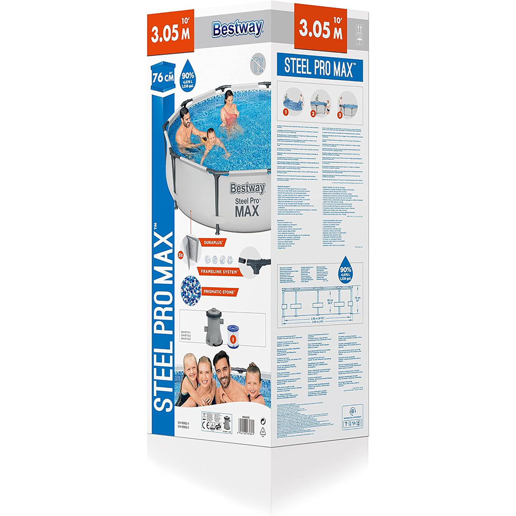 Steel Pro Max™ Piscine Ronde Avec Filtre et Pompe 305x76cm Bestway - الصورة 18