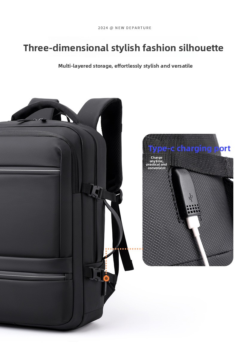 Sac à Dos pour Ordinateur Portable Grande Capacité et Anti-Vol Bomag Boy Noir - حقيبة ظهر للكمبيوتر المحمول واسعة ومانعة للسرقة - الصورة 7