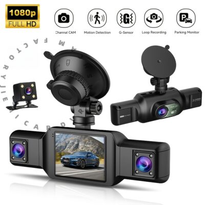 كاميرا قيادة Dashcam بـ4 قنوات مع WiFi وتغطية متعددة الزوايا