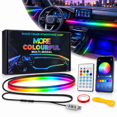 إضاءة داخلية للسيارة RGB مع ألياف ضوئية More Colorfull