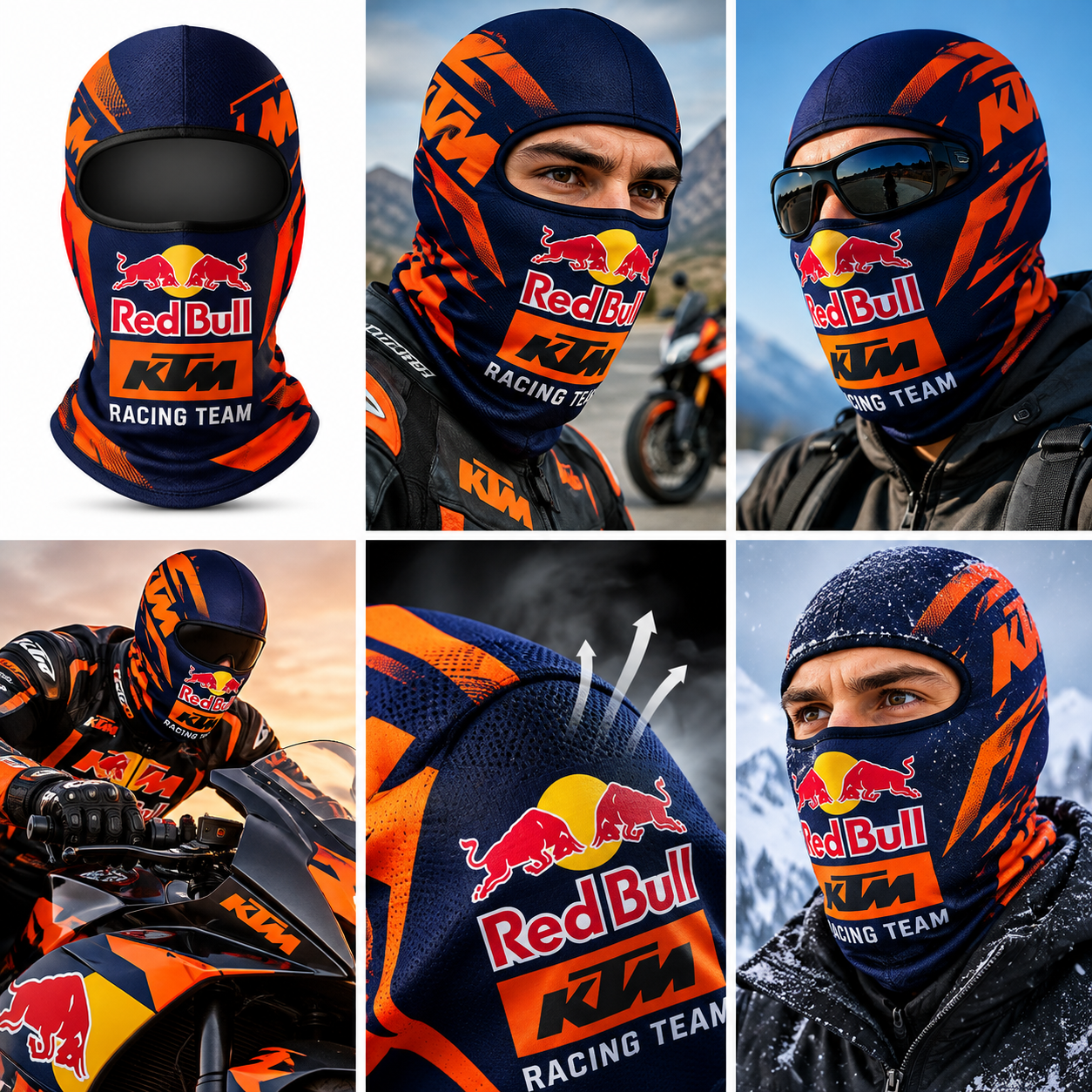 قناع حراري كامل للوجه للدراجات النارية Red Bull - الصورة 7