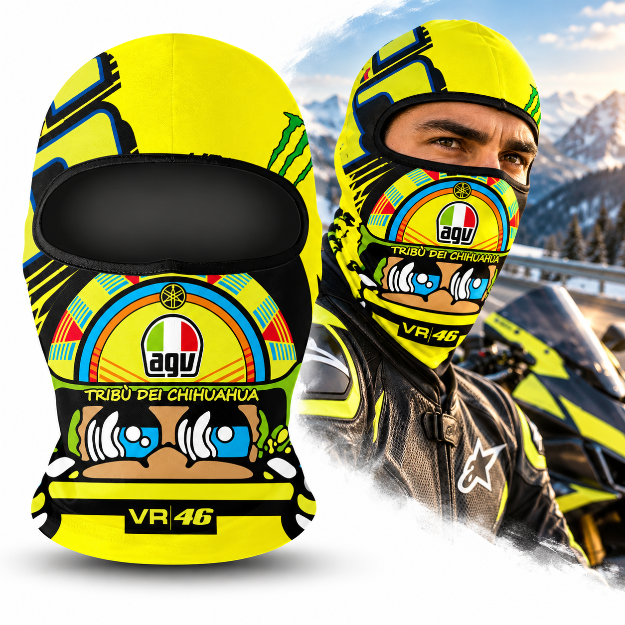 قناع حراري كامل للوجه للدراجات النارية VR46