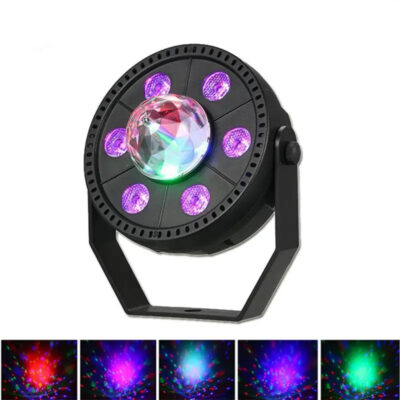 جهاز عرض إضاءة RGB ليزر دوار 6 في 1 مع تأثير ستروب