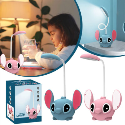 مصباح مكتب ومصباح ليلي للأطفال Stitch مع مبراة أقلام