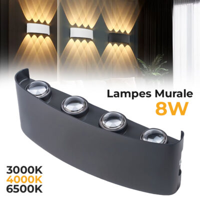 مصباح جداري LED مقاوم للماء 8 واط بإضاءة بيضاء 6500K