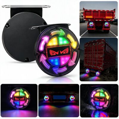 مصابيح خلفية LED RGB متسلسلة للشاحنات 12V/24V قطعتين Devil Eye