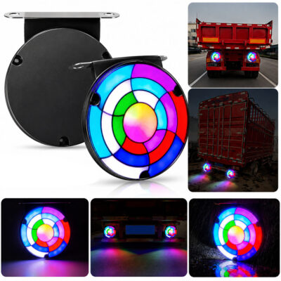مصابيح خلفية LED RGB متسلسلة للشاحنات 12V/24V قطعتين Rainbow