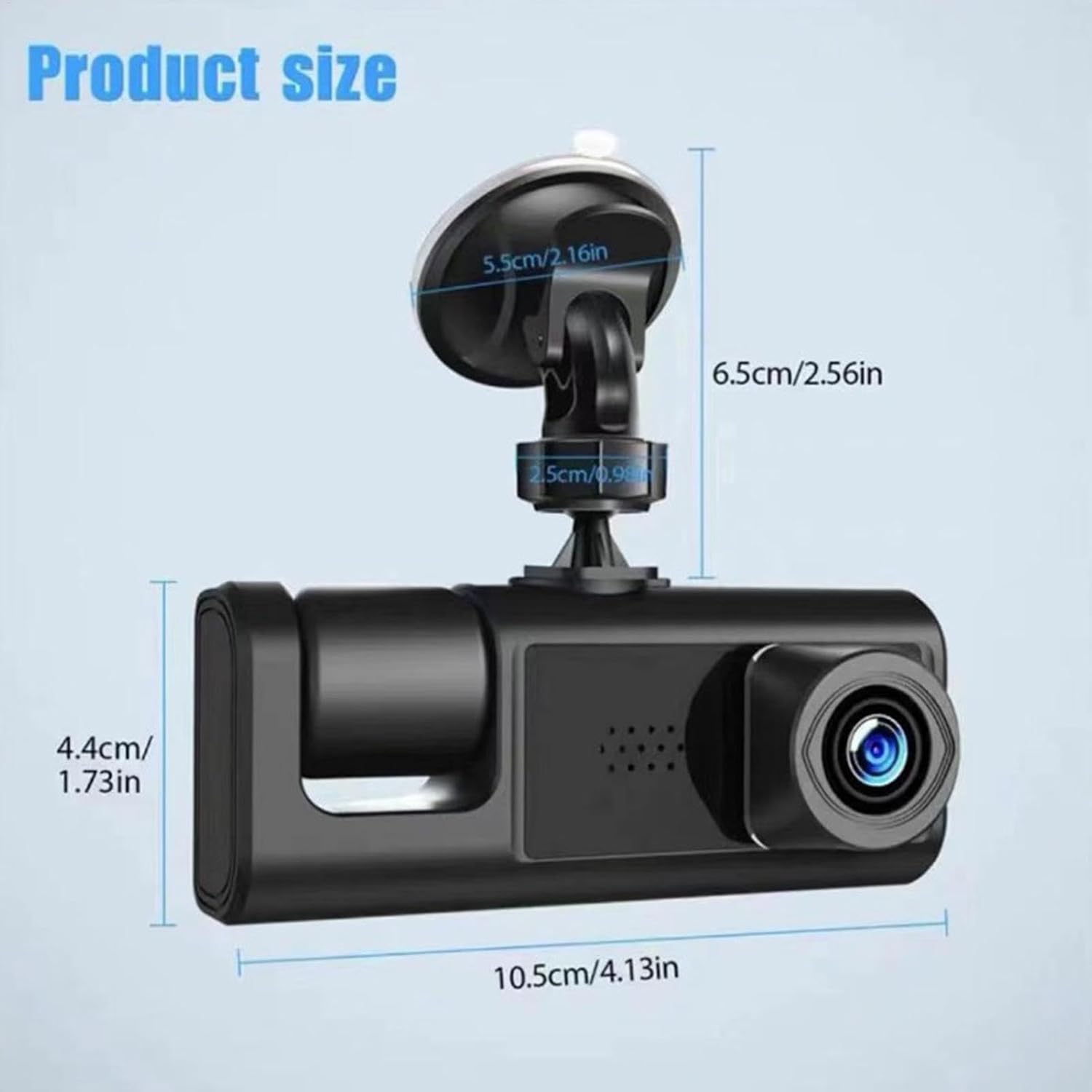 كاميرا قيادة للسيارة Dashcam ثلاثية القنوات 1080P Full HD مع شاشة وزاوية واسعة 170° - الصورة 13