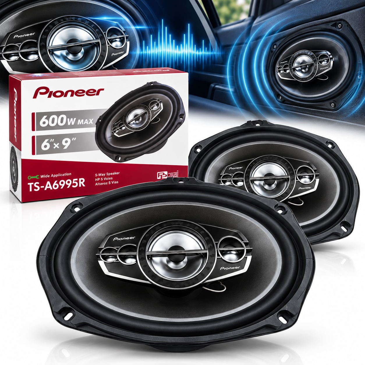 مكبرات صوت للسيارة Pioneer TS-A6995R مقاس 6×9 بوصة بقوة 600 واط - الصورة 5