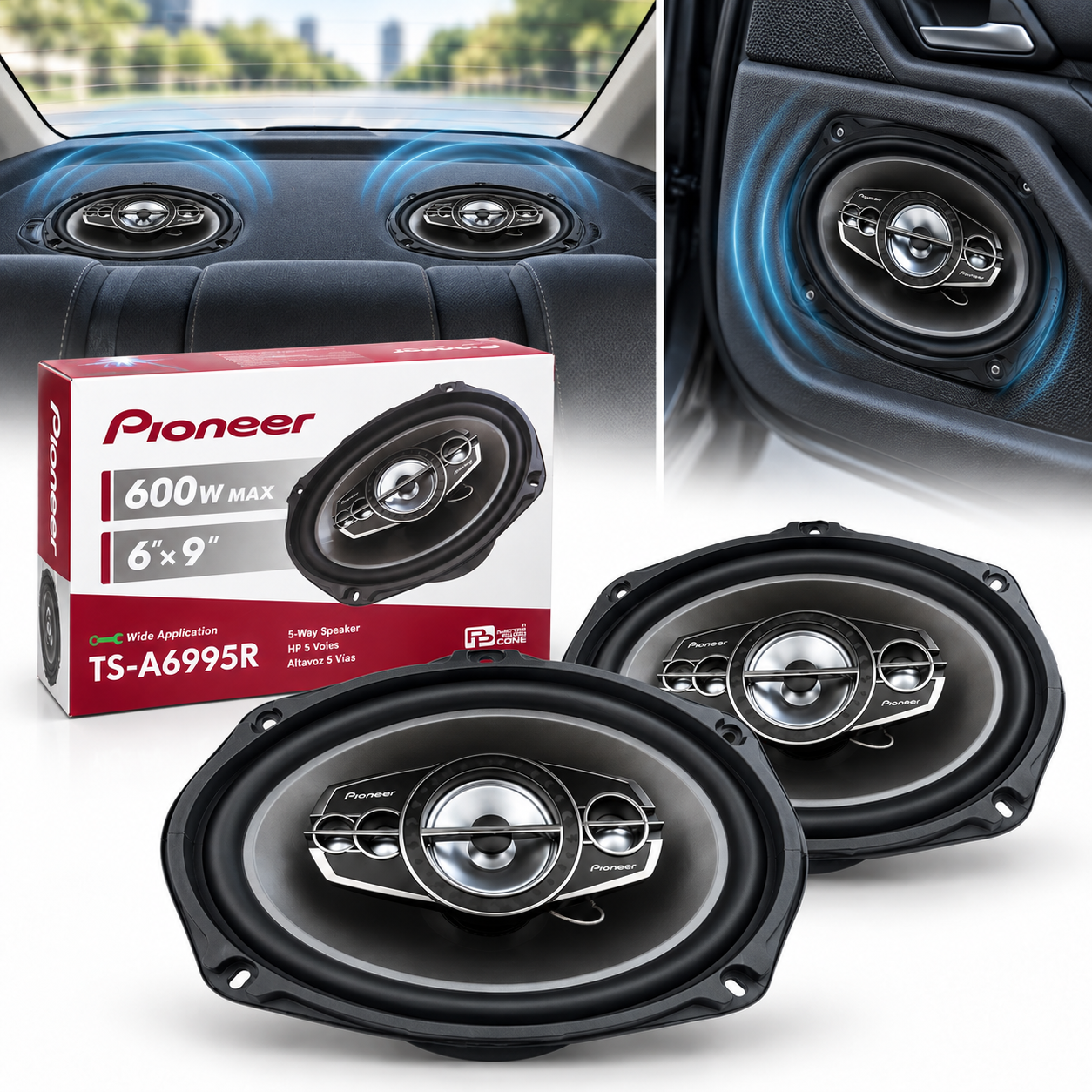 مكبرات صوت للسيارة Pioneer TS-A6995R مقاس 6×9 بوصة بقوة 600 واط - الصورة 8